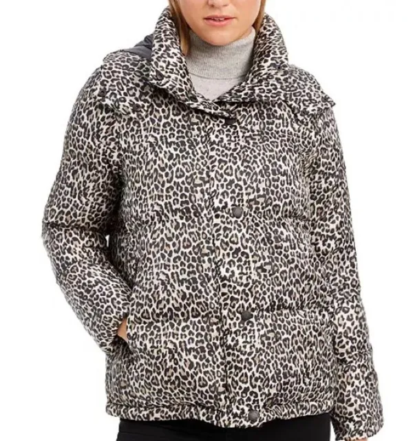 BCBGeneration Leopard-Print Hooded Puffer Coat NEW - Image 3