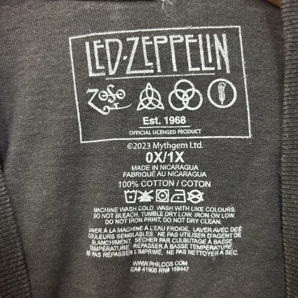 Led Zeppelin Inglewood CA 1977 Gray T-Shirt XL - Image 4