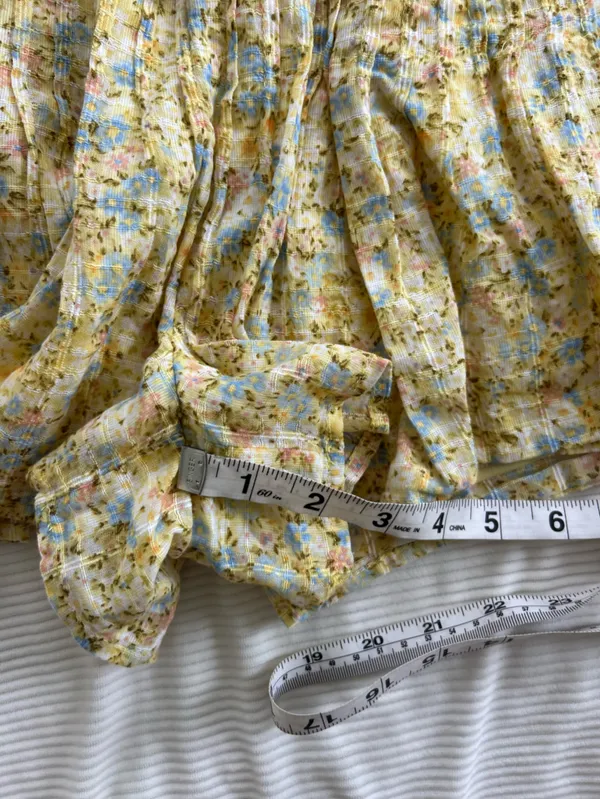 American Eagle Outfitters Yellow Floral Drawstring Flowy Shorts - Image 5