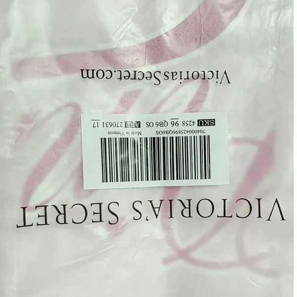 VS Victoria's Secret PINK Canvas Tote Bag Pink Gossip & White NEW - Image 6