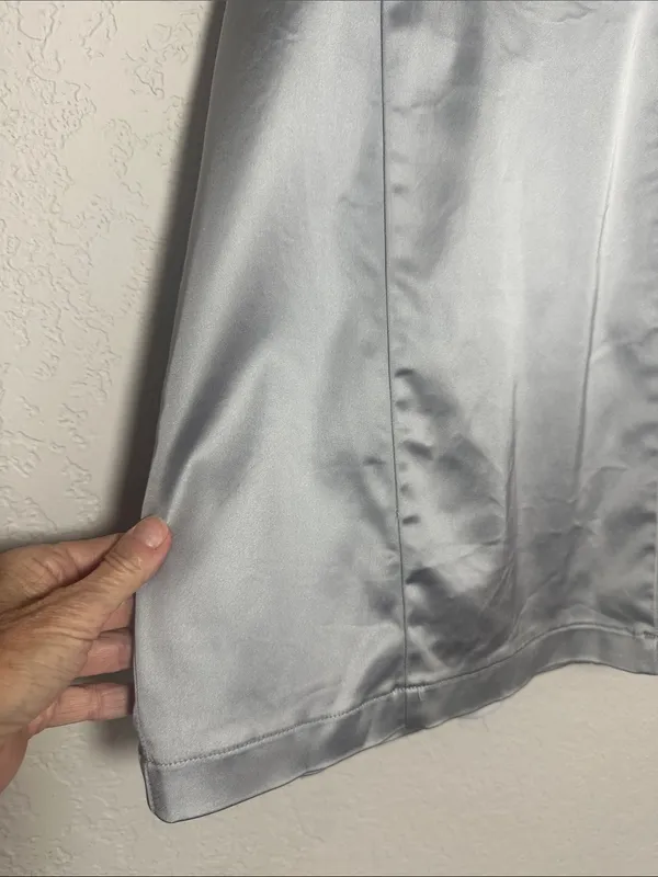 Lulus Silver Satin Strapless Dress Mystery Woman Evening Sexy Date Night Party - Image 4
