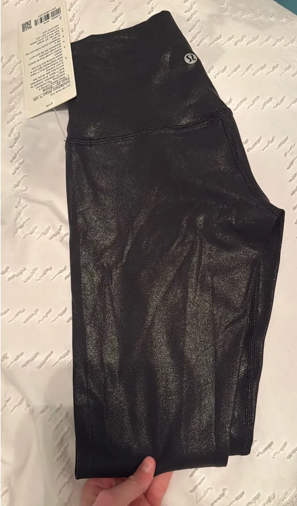 Black Shiny Lululemon Leggings - Image 2