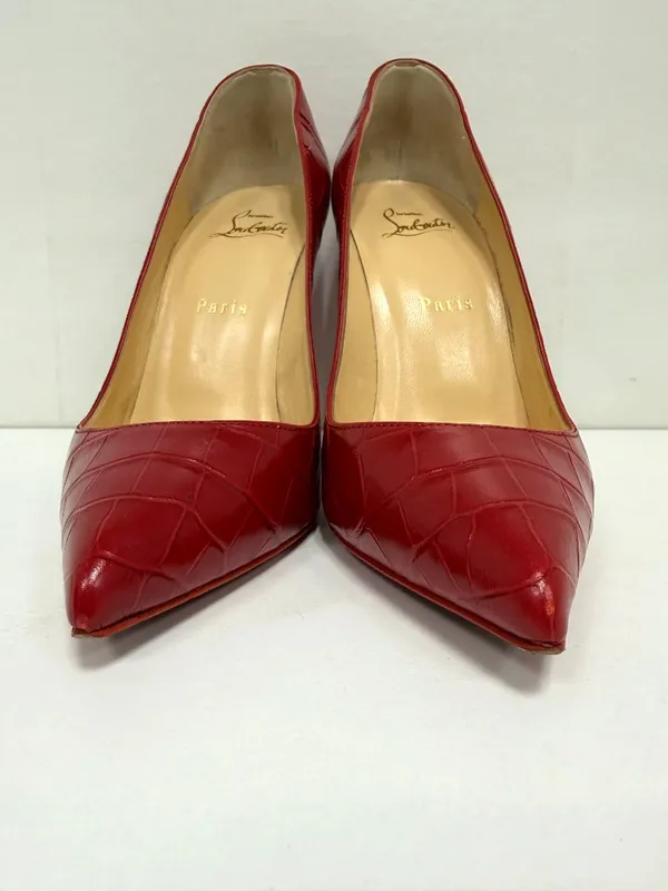 Christian Louboutin Pigalle Follies Mock-Croc Pumps - Image 5