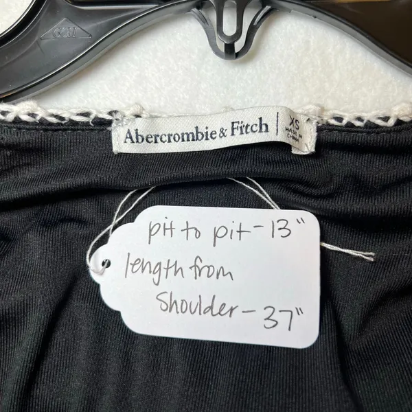 Abercrombie & Fitch Black White Crochet Mini Dress Sz XS Summer Vacation Resort - Image 10