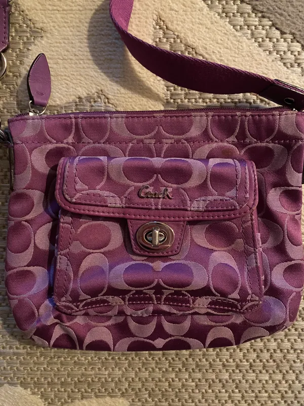 Coach Purple  Crossbody Purse - Image 3