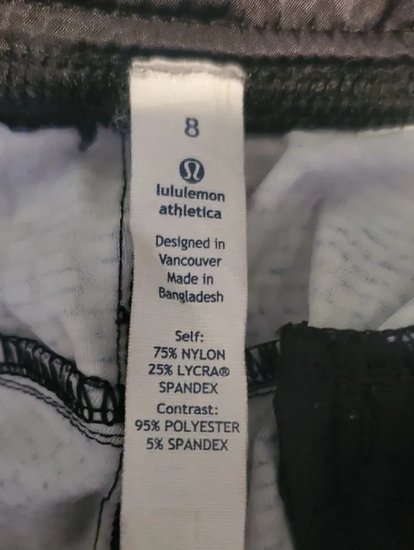 lululemon athletica Black Patterned Track Pants with Black Panels - Image 2