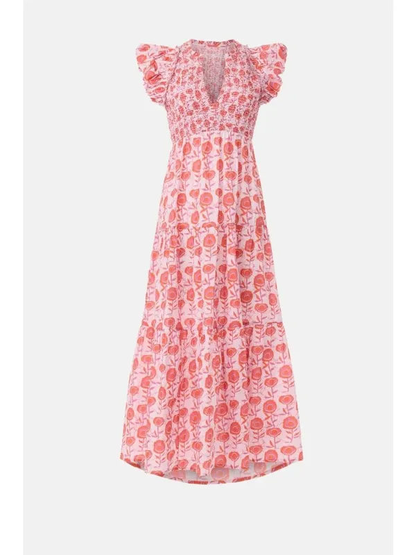 Saylor Almina Maxi Dress in Pink Print Small Womens Long Boho - Image 10