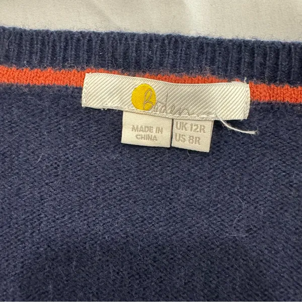 Boden‎ Navy Blue Square Neck Wool Alpaca Blend Knit Midi Dress US 8R - Image 5