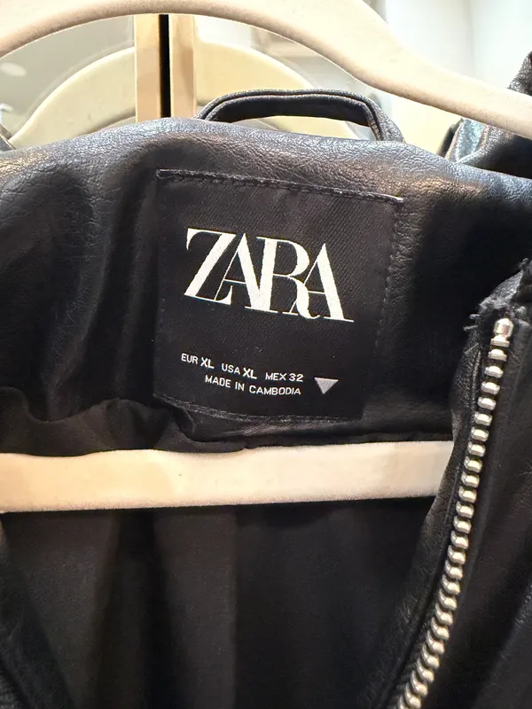 Black Leather ZARA Jacket Women’s - Image 3