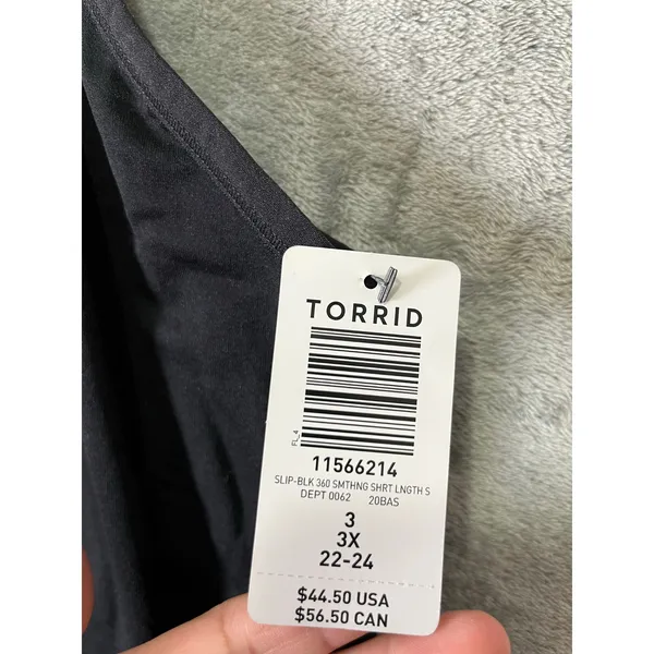 Torrid Seamless 360 Smoothing Slip Shirt Length 3X Black Adjustable‎ Straps New - Image 4
