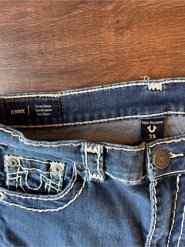 True Religion Jennie Curvy Skinny Jeans Womens 29 Medium Wash Mid Rise Denim Y2K - Image 2