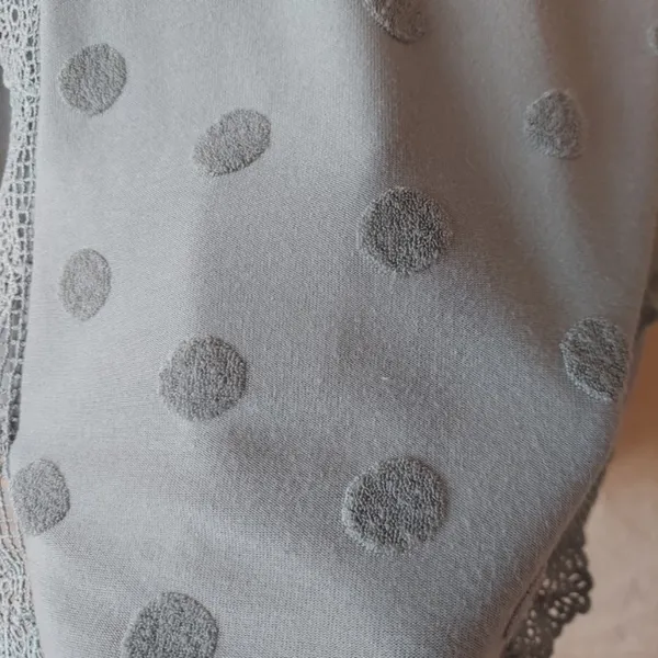 Mine sage green tank top polka dot & lace Sz small - Image 6