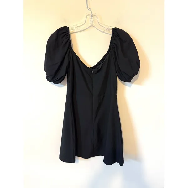 Peppermayo Puff Sleeve Victorian Mini Dress Black Size 6 NEW - Image 3