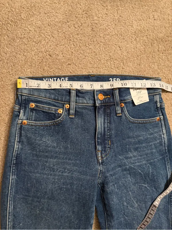 J. Crew women’s vintage slim straight blue jeans denim size 25P petite NWT - Image 11