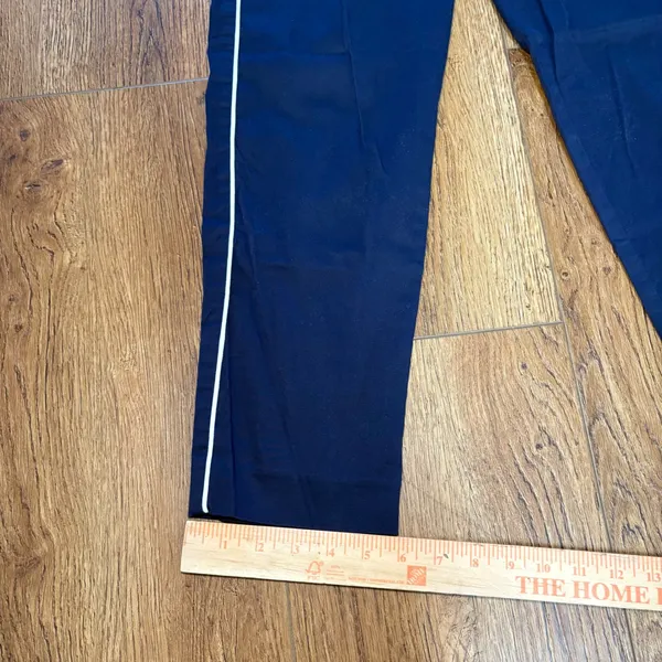 J.Crew Navy Blue White Side Stripe Stretch Cotton Chino Pants Cropped Womens 4‎ - Image 4