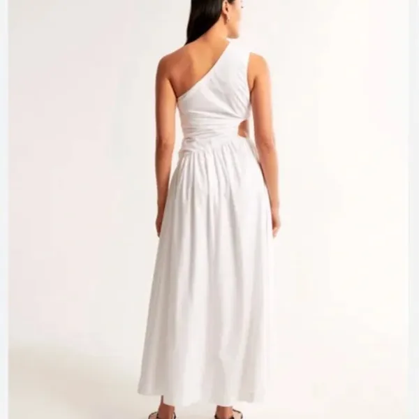 NWT Abercrombie & Fitch Fiore One Shoulder Maxi Dress Cutout High Slit M - Image 3