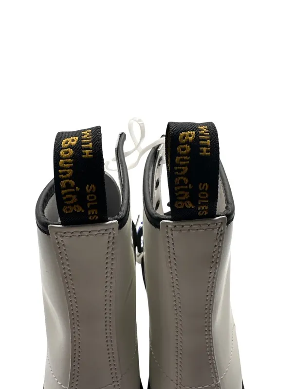 Dr. Martens Women 11 Unisex Genuine AirWair Leather Style 101 YS White Boots - Image 8