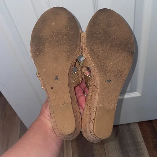 Jack Rogers Sloane Mid Wedge - Cork/Gold - Image 5