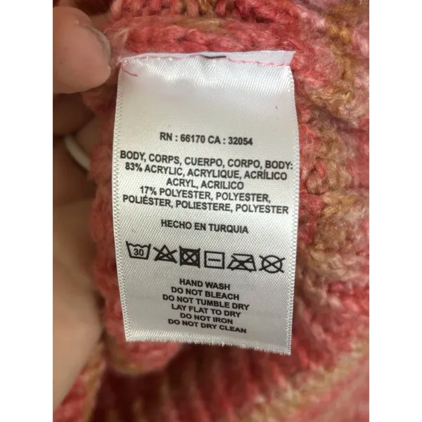 Anthropologie t.la Pink Drea Pullover Sweater XS Striped Mock Neck Boho Fuzzy - Image 4