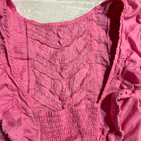 Altar'd State Pink Ruffled Crop Top - Image 4