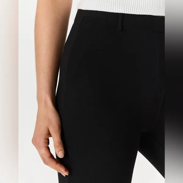 NWT Quince women's ultra-stretch ponte Black straight leg Pants Sz S 32” Inseam - Image 6
