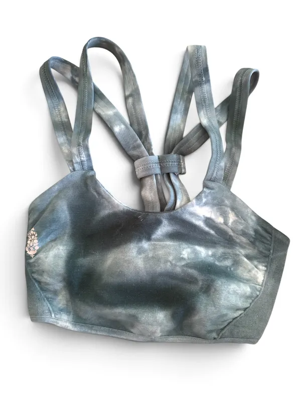 NWOT Free People Good Karma Tie-Dye Bra XS/S Ocean Blue - Image 2