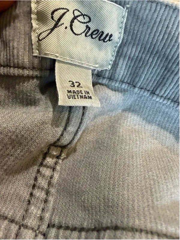 Women's J.Crew Corduroy Straight Leg Pants Size 32 Grey - Image 4