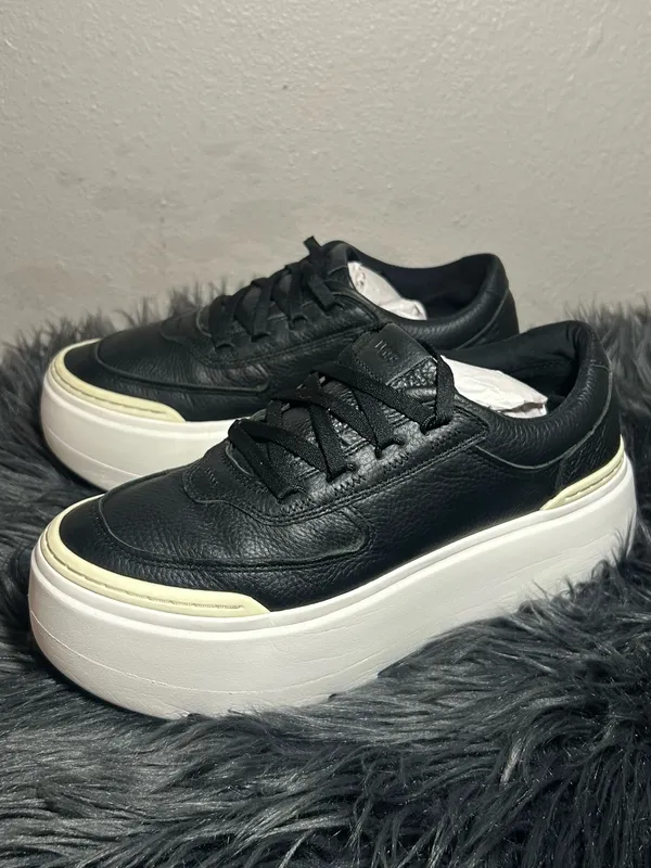 UGG MARIN MEGA TRAINERS PLATFORM LEATHER SNEAKERS SHOES BLACK Sneaker Sz 8.5 - Image 3