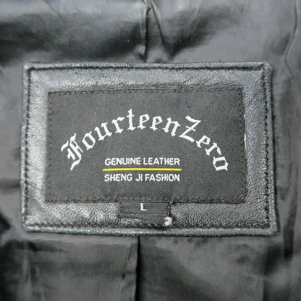 Vintage 90s Fourteen Zero Black Leather Jacket - Image 8