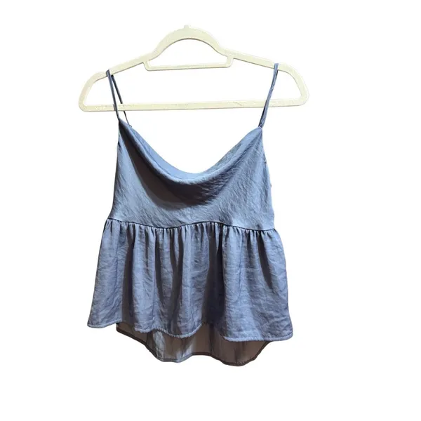 American Eagle Womens Solid Silky Cami‎ Tank Top in Blue Sz S - Image 6