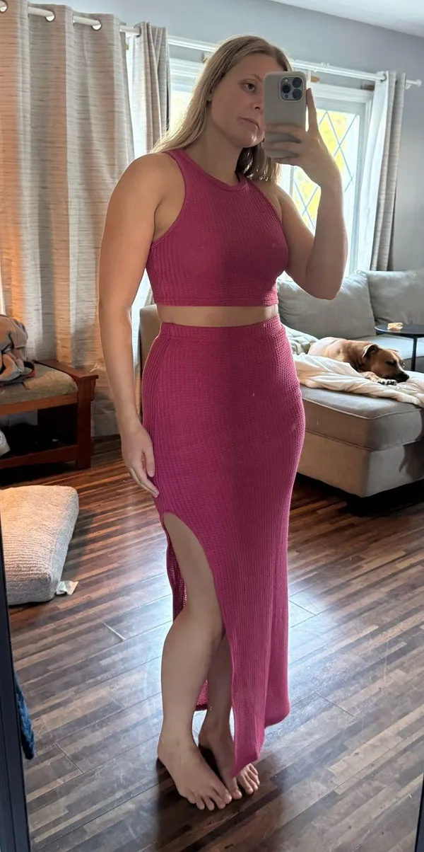 2 piece skirt set Pink - Image 3