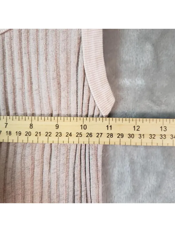 Project Social T Ribbed Knit Sleeveless Tank Top Light Pink Round Neck Size S - Image 4