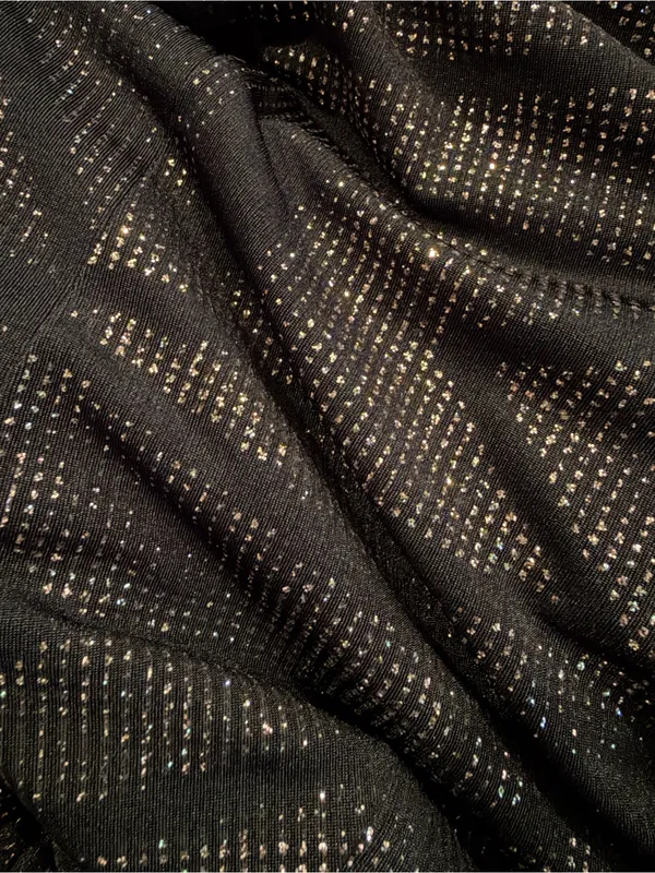 Betsy & Adam Long Sleeve Evening Gown in Black Sparkle Size Petite 4‎ - Image 5