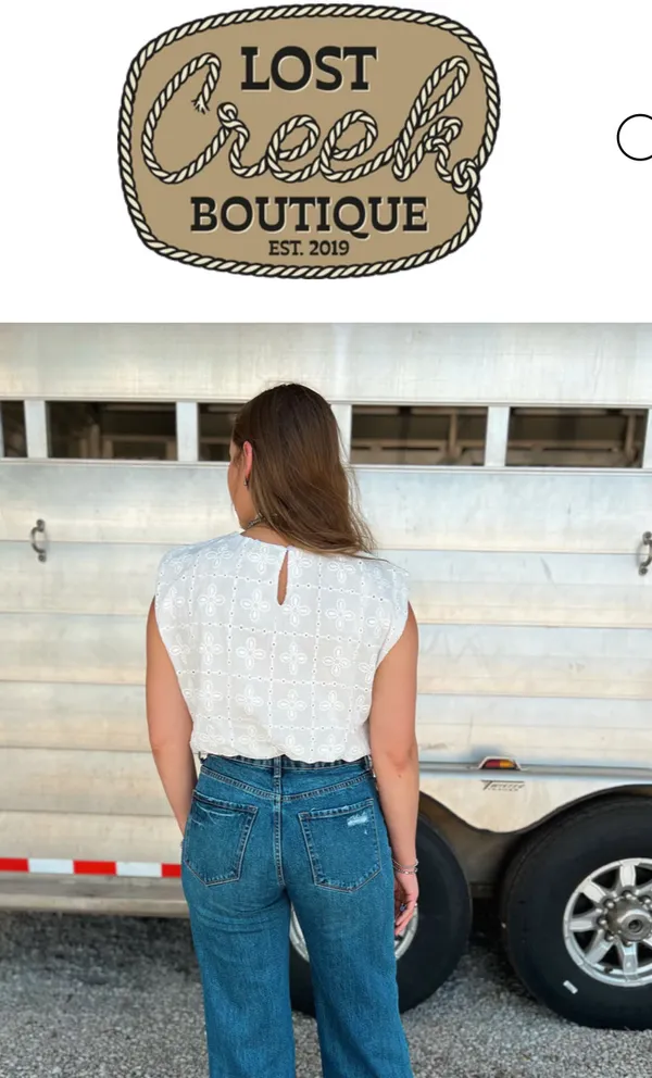 White Eyelet Cropped Blouse  - Image 2