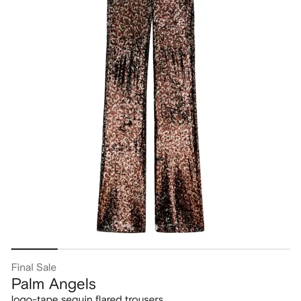 Palm Angels Glittering Sequin Crop Top - Black and Gold - Image 6