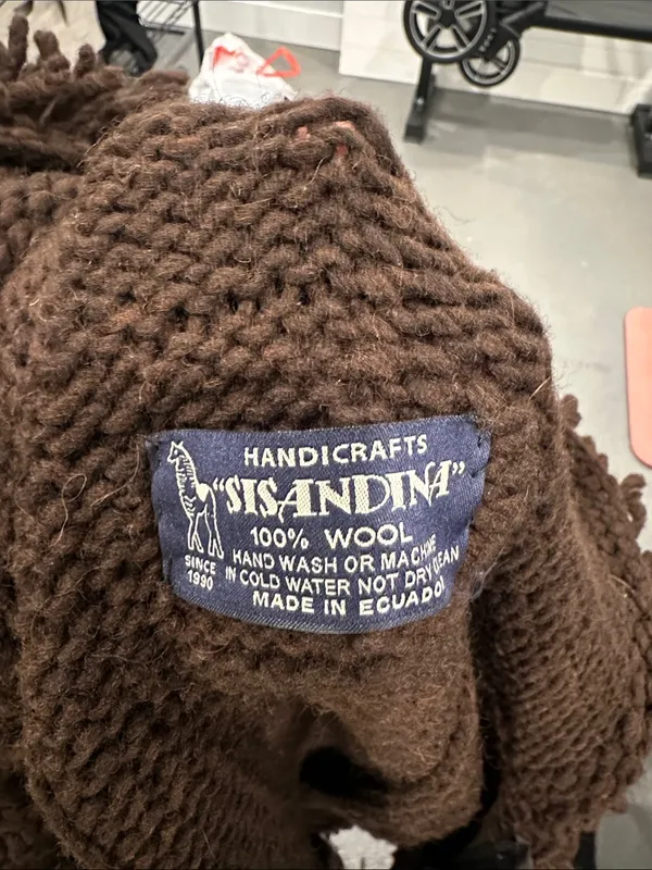Sisandina Chunky Cable Knit Hooded Cardigan in Dark Brown - Image 6