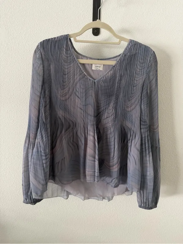 Aritzia Wilfred Daydreamer Blouse Dusky Granite Blue - Image 3