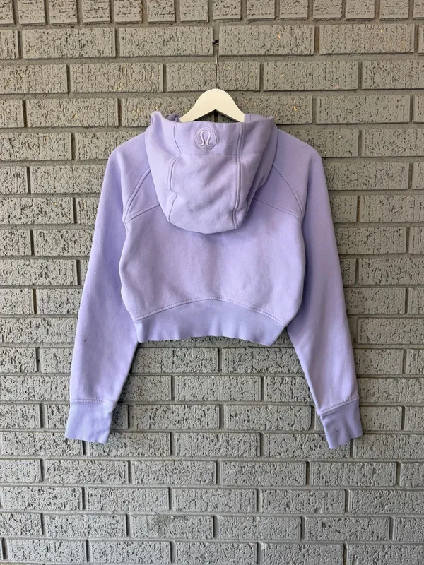 Lululemon Scuba Full-Zip Cropped Hoodie Lilac Smoke Purple Size 8 - Image 4