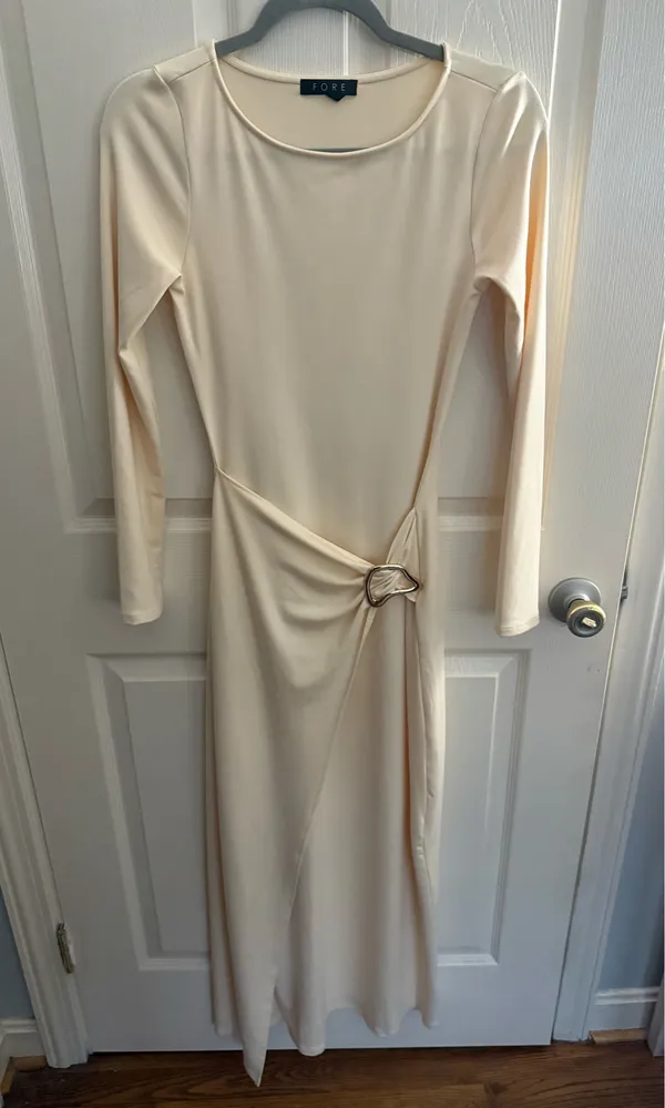 Nude Maxi Dress White - Image 5