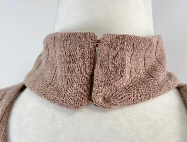 Floret Studios New Twist Open Back Long Sleeve Ribbed Sweater Dress Mocha - Image 11