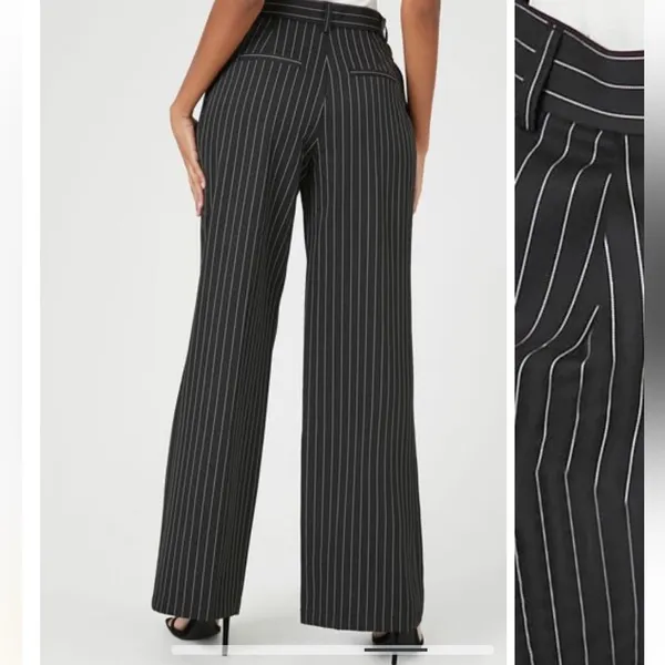 Pinstriped Wide-Leg Trouser pants sz sm new - Image 7