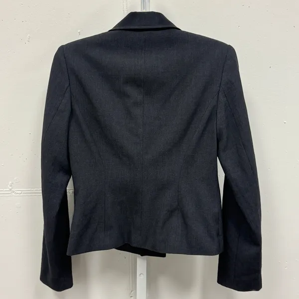Calvin Klein Wool Blend Grey Single Bar Clasp Blazer Jacket‎ Size 2 Career - Image 2