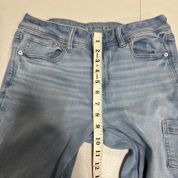 American Eagle Jeans Mid Rise Kick Boot Stretch Cargo Pockets Womens 8 L 30x33.5 - Image 12