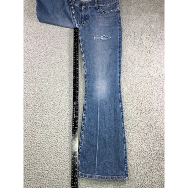 Vtg American Eagle Flare Leg Jeans Women 10 Low Rise Stretch Distressed 30x30‎ - Image 6