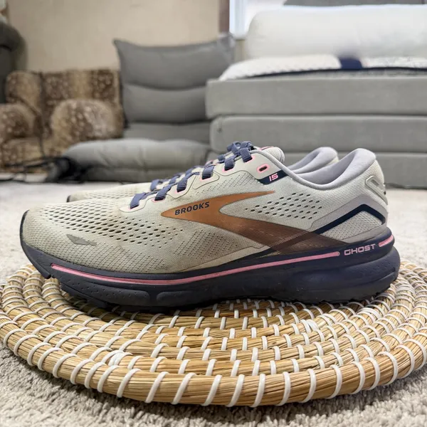 Brooks Women’s Ghost 15 Sneakers Shoes Cushioned Running in White Purple 10 - Image 3