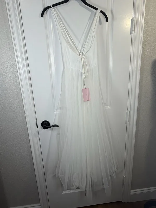 Hello Molly The Only One Maxi Dress White Tulle Size 4 - Image 10