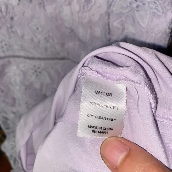 Saylor Lilac Purple Ruffled Lace Adwoa Mini Sheath Dress Women's Size Small - Image 7