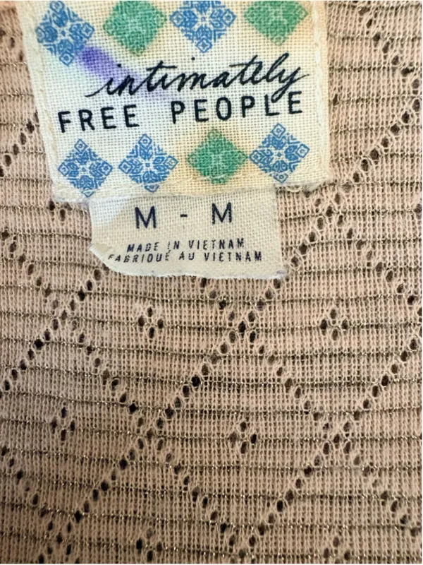 Free People 3/4 Sleeve Henley Top Size M Peach - Image 7