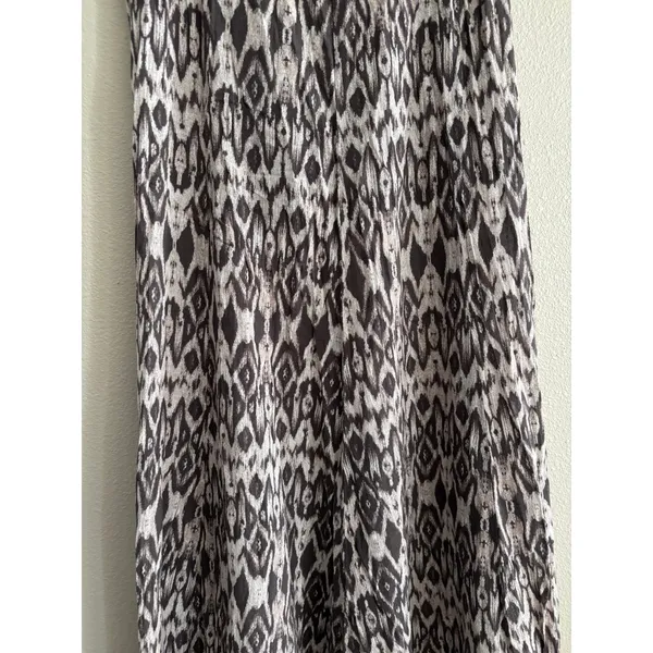 Garnet Hill Maxi Dress Womnes Medium Brown Cream Halter Cotton Gauze Resort - Image 4