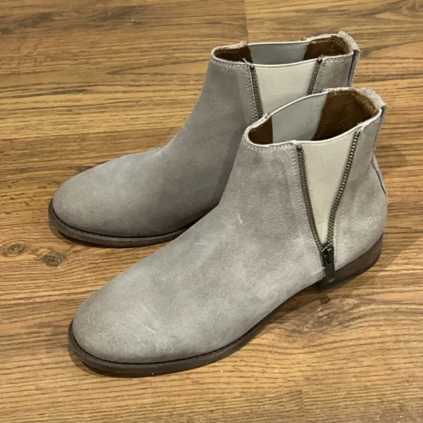 Frye Carly Double Zip Suede Leather Ankle Boots Women's Size 7.5 B Tan - Image 5